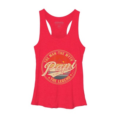 Women's Design By Humans Vintage Sunset Papi, The Man, Myth, Legend By COVI Racerback Tank Top