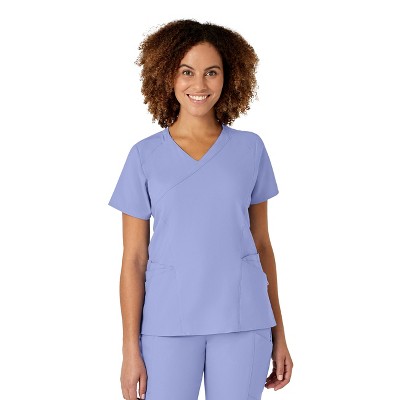 Wink W123 Women's Mock Wrap Scrub Top