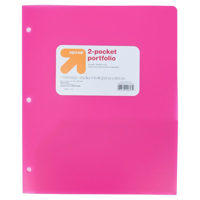 2 Pocket Plastic Folder Pink - up &#38; up&#8482;, 1 of 5