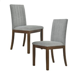 510 Design Set of 2 Everly Upholstered Channel Back Dining Chairs - 1 of 4