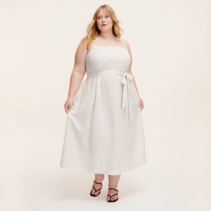 Women's Mini Polka Dot Tie-Waist Midi Dress -  kate spade new york x Target Cream/Black - 1 of 4