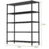 Vynxaria 48" 5-Tier Black Wire Shelf - 400LBS Per Shelf, Heavy Duty Steel Storage Rack (48"W x 20"D x 72"H), Rust-Resistant for Kitchen/Laundry/Garage - 4 of 4