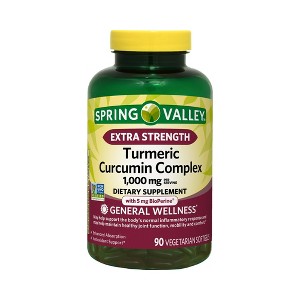 Spring Valley Extra Strength Turmeric Curcumin Complex Softgels, 1,000 mg, 90 Ct - 1 of 4