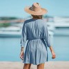 Women's Blue Seas Plunging V-Neck Cover-Up Rompers - Cupshe - image 4 of 4