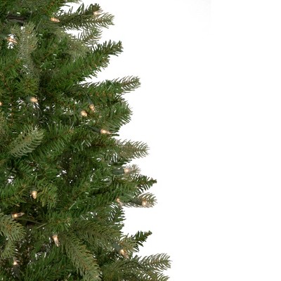 Festive 7.5' White Fir Pre-Lit Outdoor Christmas Tree with Clear Lights
