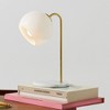 Brightech Krystal Mid-Century (Includes LED Light Bulb) Marble Base Arc Desk Table Lamp Antiqued Brass - 2 of 4
