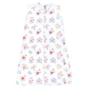 Hudson Baby Infant Girl Cotton Sleeveless Wearable Sleeping Bag, Sack, Blanket, Butterfly Floral - 1 of 2