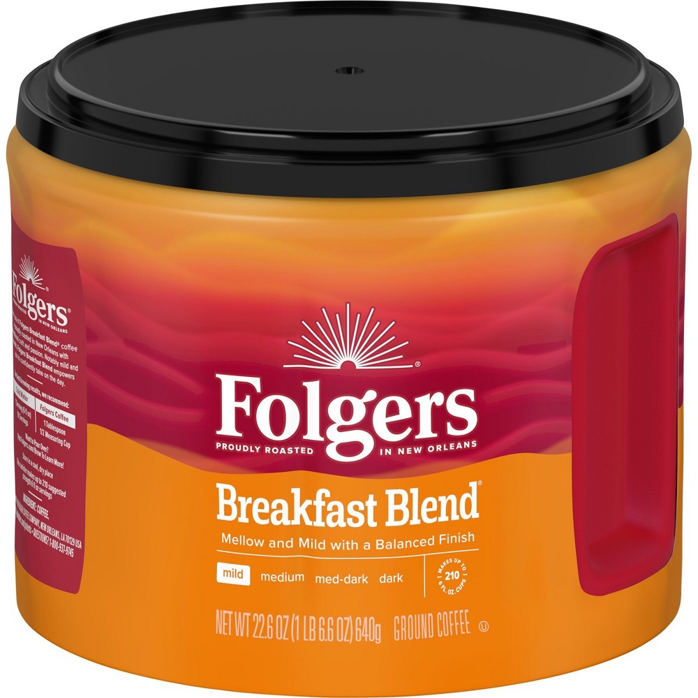 Folgers Breakfast Blend Mild Roast Ground Coffee - 22.6oz