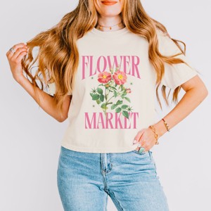 Simply Sage Market Flower Market Sparkles Boxy Crop Top - 1 of 4
