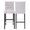 WestinTrends 29" Linen Fabric Tufted Bar Stool (Set of 2) - 3 of 4