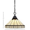 Toltec Lighting Any 1 - Light Pendant in  Matte Black with 15" Honey & Brown Mission Art Glass Shade - 2 of 2