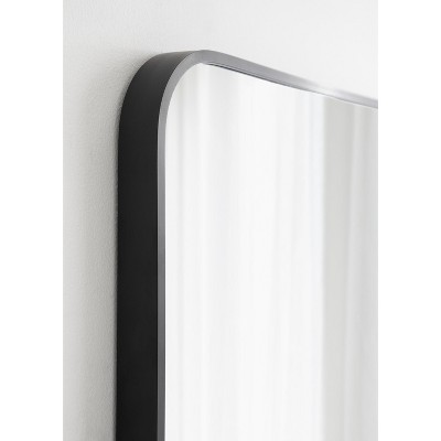 Zayda Sleek Black Aluminum Rectangular Wall Mirror 30x42