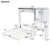Full/Queen Murphy Bed with Sofa, Desk & Storage, Space-Saving Wall Bed, Foldable Sleeper Sofa, White - ModernLuxe - 4 of 4
