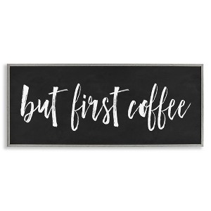 Stupell Industries But First Coffee Calligraphy Script Kitchen Phrase Framed Giclee Art - 1 of 4