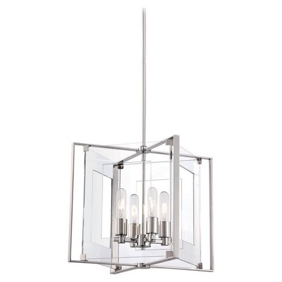 George Kovacs Lighting Crystal Clear 4 - Light Pendant in  Polished Nickel