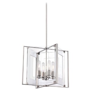 George Kovacs Lighting Crystal Clear 4 - Light Pendant in  Polished Nickel - 1 of 3