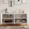 SKRAN Buffet Cabinet with Storage,4 Doors Wood Sideboard Cabinet with Carved Door Panels, Adjustable Shelves for Living Room, Kitchen - 2 of 4