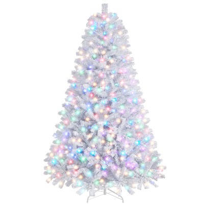 Yaheetech 4.5Ft/6Ft/7.5Ft/9Ft Pre-lit Spruce Artificial Christmas Tree with LED Lights