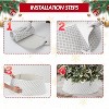 33 Inch Christmas Tree Collar Holiday Party Decoration, Diamond-Grid Design Plush Christmas Tree Skirt with 2 Matching Clips - 4 of 4