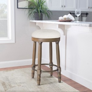 Okak 26 Inch Counter Stools Set of 2, Swivel Barstools with Upholstered Seat&Wooden Frame, for Kitchen, Dining Living Room - 1 of 4