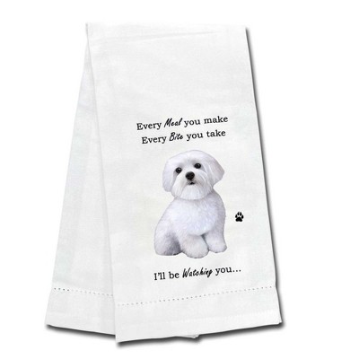 E & S Imports 26.0 Inch Maltese Kitchen Towel Dog Puppy Paw Kitchen Towel