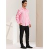 Lars Amadeus Men's Casual Striped Long Sleeves Button Down Shirts - 4 of 4