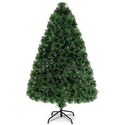Tangkula 4'Fiber Optic Artificial PVC Christmas Tree w/ Met