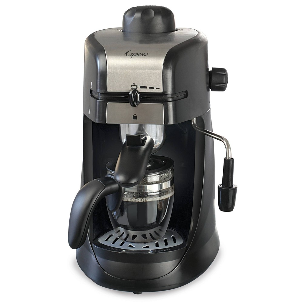 Capresso 4 Cup Espresso & Cappuccino Machine Black 303.01, Silver Black