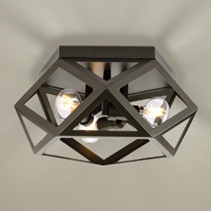 Urban Ambiance Luxury Modern Indoor Ceiling Light,  5-1/2''H x 14-5/8"W x 14-5/8''D,  Architectural Bronze Finish, UHP4830 - 1 of 4