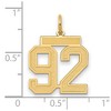 Black Bow Jewelry 14k Yellow Gold, Jersey Collection, Medium Number 92 Pendant - 2 of 3
