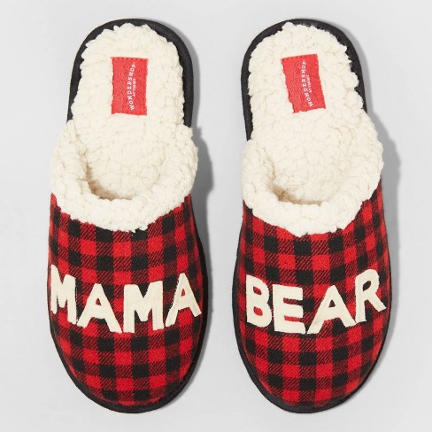 stærk Mus lave mad Women's Family Sleep Mama Bear Slippers - Wondershop™ Red : Target