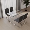NicBex 51" Dining Table Set for 4 Dining Table Tempered Glass Top Silver Plating Legs with 4 Chairs for Dining Room, Gray - 2 of 4