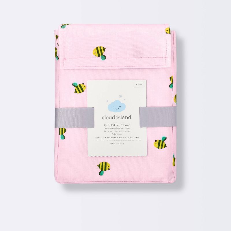 Fitted Crib Sheet Honeybees - Cloud Island&#8482; Pink, 6 of 7