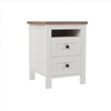JUJABU Farmhouse Wooden Nightstand with 2 Drawers - Well-proportioned Design & Sleek Lines - 2 of 4