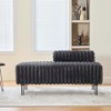 MOEPISY 49.6inch Wide Upholstered Mini Loveseat with Metal Legs, Ottoman Footrest with Adjustable Back Charcoal - 2 of 4