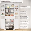 Bestier 72" Tall Kitchen Pantry Storage Cabinet with Doors and Shelves, Food Pantry Cabinet with Motion Sensor Light, White - 3 of 4