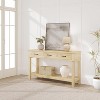 Farmhouse Entryway Table w/ 3 Drawers & 3 Tiers - Slim Wood Console Sofa Table for Hallway, Living Room - 3 of 4