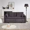 66'' Corduroy 3-in-1 Adjustable Sleeper Sofa Bed with Side Pockets, 4 Comfortable Pillows for Living Room Bedroom - 3 of 4