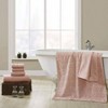 6 Piece Set, 2 Bath Towels 27"x54", 2 Hand Towels 16"x28", 2 Washcloths 13"x13" Yarn Dyed Diamond Gate Jacquard Towel Set Dusty Rose - 2 of 4