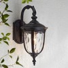 John Timberland Bellagio Vintage Rustic Outdoor Wall Light Fixture Texturized Black Downbridge 16 1/2" Clear Hammered Glass for Post Exterior Barn - 2 of 4