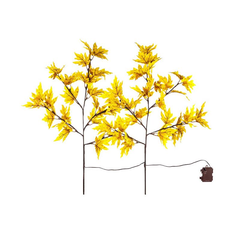 Indoor/Outdoor Lighted Golden Sugar Maple Tree Branches, Set of 2, 1 of 2