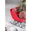 Gulches 14.5x10x11"H Iron Small Sleigh - Red/Black Distressed, Christmas Tabletop & Hanging Holiday Decor - 3 of 4