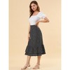 INSPIRE CHIC Women's Chiffon Elastic Waist Ruffle Tiered Flowy Midi Floral Printed Skirts - 3 of 4