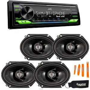 JVC KD-X370BTS Digital Media ReceiverW/ BT, USB, SiriusXM Ready, Amazon Alexa + Two Pairs Of JVC 6x8" Speakers - 1 of 4