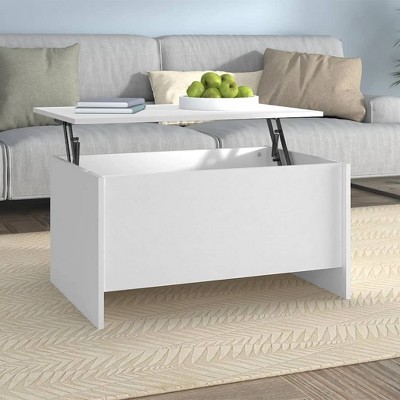 vidaXL Coffee Table White 31.5 in.x21.9 in.x16.3 in. Engineered Wood