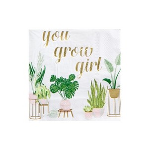Jollity & Co. - You Grow Girl Cocktail Napkins - Pack of 20 Paper Napkins - 1 of 2