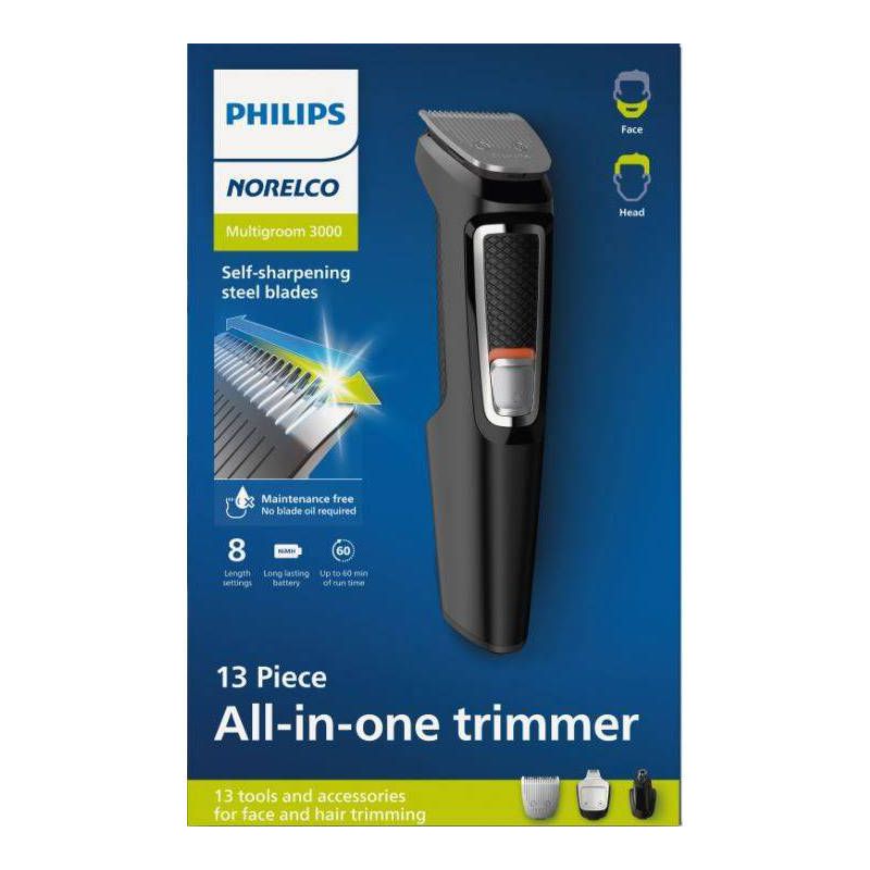 Philips Norelco Series 3000 Multigroom All-in-One Men&#39;s Rechargeable Electric Trimmer with 13 Attachments - MG3740/40, 3 of 17