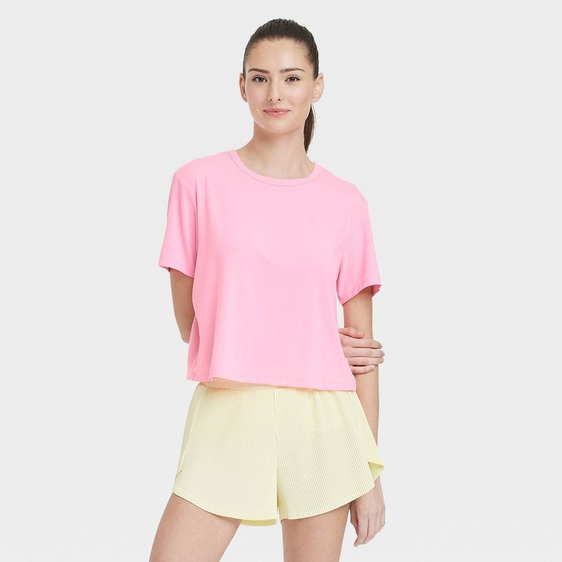 Women's Essential Crewneck Short Sleeve Top - All In Motion™, 1 of 10