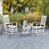 Outsunny Wooden Rocking Chair Set, Curved Armrests, High Back, Slatted Top Table Outdoor Rocker Set - 3 of 4