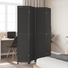 vidaXL Room Divider 4-Panel Black - Solid Paulownia Wood Screen, Hinged Folding Privacy Partition for Bedroom/Living Room/Office, Indoor Use Only - 4 of 4